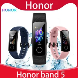 손목 대역 원본 Huawei Honor Band 5 Smart Wristband Blood Oxygen 0.95 '터치 스크린 감지 수영 자세 심박수 수면 Snapbracletel
