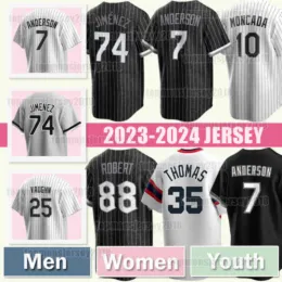 Benutzerdefinierte Herren Damen Jugend Kinder Luis Robert Jersey Tim Anderson Eloy Jimenez Chicagos Baseball Bo Jackson White''Sox''Yoan Moncada Frank Thomas Dylan Cease Adam Engel