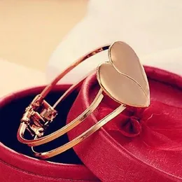 Bangle 1pc Fashion Women Love Heart Bracelet Multilayer Chain Gift Double Golden Big Glossy for Wholesale