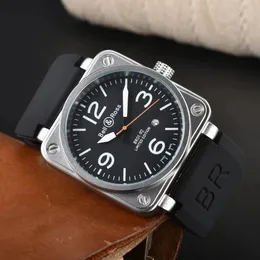 En iyi marka adamı br01-92 erkekler erkekler için izle siyah ross lastik 46mm takvim AAA kol saati saat tasarımcı hareketi otomatik mekanik saatler yüksek kaliteli montre