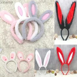 Headbands Adultos Crianças Plush Soft Touch Rabbit Ear Headband Hair Hoop Lolita Wide Edge Bunny Presente Festa de Aniversário Natal Halloween YQ240116