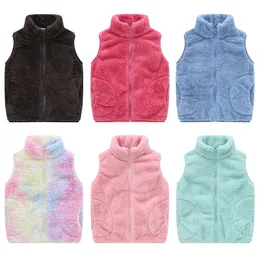 Primavera outono quente crianças colete casaco de lã do bebê sem mangas crianças outerwear meninos meninas jaqueta 3-10 ano criança roupas 240116