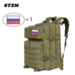 Syzm Military Rucksack Tactical Backpack Molle Tebbing 어깨 가방 야외 낚시 배낭 하이킹 캠핑 사냥 가방 240115