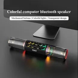 Alto-falantes SOAIY SH19S sem fio Bluetooth Gaming Speaker 3D Surround Speaker Subwoofer Coluna de baixo RGB de alta potência para computador, notebook
