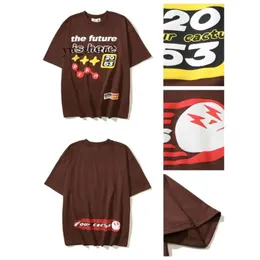 壊れた惑星Tシャツ1：1高品質のデザイナー壊れた惑星フォームレタープリントハイストリートトレンディルーズカジュアルトレンディな男性と女性の短い1305