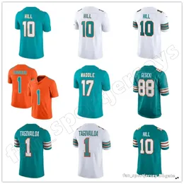 Piłka nożna Jersey Miami''dolphins''Custom Man Kobieta Młodzież Dan Marino Tua Tacovailoa Raheem Mostert Tyreek Hill Jaylen Waddle Jevon Holland Mike Gesicki Austin Jackson