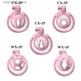Other Health Beauty Items Super Small Chastity Cage for Sissy CB Lock with 5 Size Penis Rings Erotic Bondage Cock Cage Toi for Man Pink Chastity Q240117