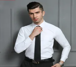 2020 Nuovo Stilista di Moda Men039s di Alta Qualità Classico Tinta Unita Slim Fit Camicia di Vestito Romantico Abito da Sposa Sposo Camicia per M8569973