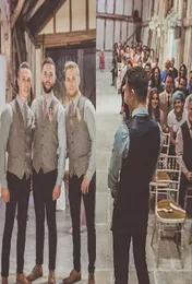 2019 New Wool Groom Vests Wedding Vests Slim Fit Mens Vests Custom Made Plus Size Cheap Part Prom1721872