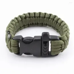 Charme pulseiras mix cores pára-quedas cabo de emergência paracord acampamento com fivela de apito esportes ao ar livre pulseira jóias