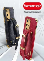 Wrist Strap Crocodile Leather Case For Samsung Note 20 S21 Ultra S20 FE Plus A51 A71 A41 A32 A52 A72 A11 A02S A12 S Phone Cover4213410813