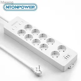 Power Cable Plug NTONPOWER Wall Mountable USB Power Strip 4000J Surge Protector Extra Wide Socket Power Outlet with Extension Lead Network filter YQ240117