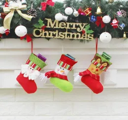 جوارب عيد الميلاد مصنوعة يدويًا أطفالًا حلوى هدية Santa Bag Claus Snowman Deer Stocking Socks Xmas Tree Decoration Toy Gift8054949