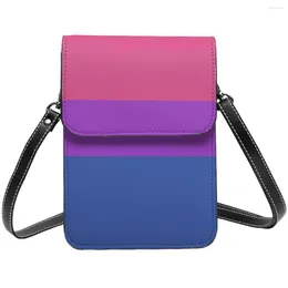 Kvällspåsar Pride Flag Shoulder Bag Abstract Geometric Woman Gifts Mobiltelefon Återanvändbar läderresor