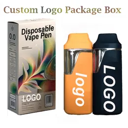 Penna Vape personalizzata 1 ml 2 ml Pod Sigarette elettroniche usa e getta Olio denso Penne vaporizzatore vuote Batteria ricaricabile 280 mAh Display logo personalizzato Scatole per imballaggio Borse in Mylar