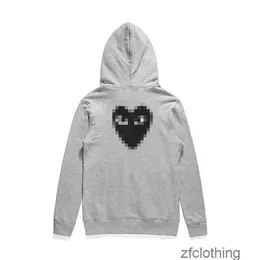 Erkek Hoodies Sweatshirts Designer Com Des Garcons Sweatshirt CDG Kırmızı Kalp Zip Up Hoodie Brand Lacivert BH3N