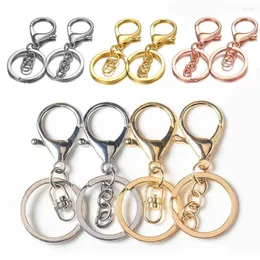 Keychains 5st/Lot Metal Hummer Clasp Hooks 35x65mm Keychain Swivel Split Key Ring Plated Gold DIY Jewelry Making Findings Supplies