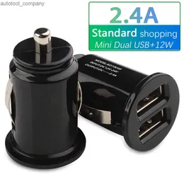 New Dual USB Mini Car Charging Adapter 2.4A Auto Charger For Tablet Switch Camera MP3 MP4 iPhone 11 X 8 7 Samsung Xiaomi Huawei OPPO