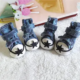 4pcsset pet dog Shoes Small Puppy Boots Star Star Style Canvas Sxxl Size Supply Product 240117