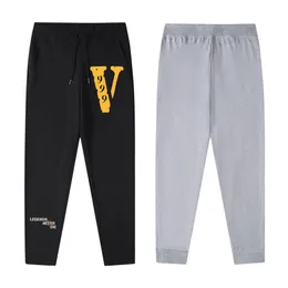 2024 Vlones Fujiwara Hiroshi Co-branded Lightning Sweatpants AMIGOS Terry Calças Casuais Calças Elásticas Primavera/Verão para Homens e Mulheres