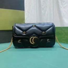 Torebka Projektant torebek mini ramię plecak damski łańcuch torba na ramię kołdra torebka torebka crossbody torba nitowa sprzętowa marka włoska skóra luksusowa czarna 21 cm