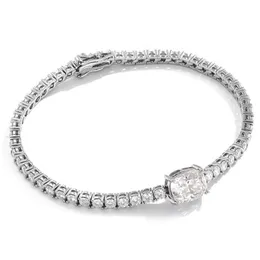 Diamond zdał test kobiet bransoletki 925 srebrne srebrne 4CT Moissanite Tennis Bracelets łańcuchy dla mężczyzn kobiety na imprezę rozmiar ślubu 15 cm-21cm