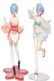 Anime Re Zero Life In A Different World From Zero Rem Ram Figure Memory Snow Rem Swimsuit Sakura Image PVC Action Figure Toys T2003630774