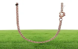 سلاسل Davieslee Necklace للنساء الرجال الفولاذ المقاوم للصدأ الصلب الوردي مربع اللون نساء 039s كامل 1828 بوصة LKN55517637181