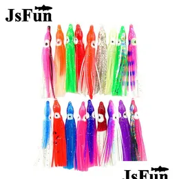 Baits & Lures 100Pcs 6Cm Soft Octopus Fishing Lure Rubber Squid Skirts Sea Tackle Artificial Jigging Bait Tuna Sailfish Mix Colorfu461 Dh92R