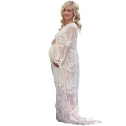 Biała sukienka macierzyńska sesja zdjęciowa portret longuetta kobieta w ciąży koronkowa ciąża ubrania imprezowe sukienka szata de soiree sukienki zz