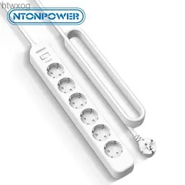 Plugue do cabo de alimentação NTONPOWER Power Strip com plugue do cabo de extensão Tomada de alimentação múltipla montável na parede com proteção contra sobrecarga para home office YQ240117