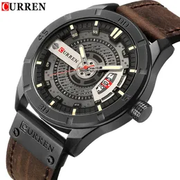 Luxury Watch Brand Curren Men Military Sports Watches Men's Quartz Date Clock Man Casual Leather Wrist Watch Relogio Masculino 240117