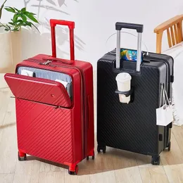 Malas MiFuny Rolling Bagagem Durável USB Recarregável Ins Estilo Universal Roda Boarding Lock Portátil Business Trolley Travel Case