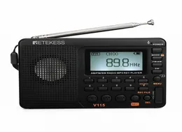 RETEKESS V115 Radio AM FM SW Radio tascabile Onde corte FM Supporto altoparlante Scheda TF USB REC Registratore Tempo di sospensione3908298