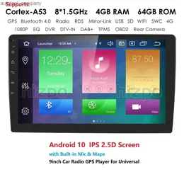 Nuovo 9 "Android 10 4GB Universal Car Radio Navigazione GPS Autoradio Lettore multimediale Bluetooth 4G WIFI Bluetooth OBD2 DAB OTCA CORE