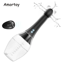 Automatic Electric Enema Cleaning Vibrator 7 VModes Men Anal Plug Dilator Vagina Cleansing Sex Toys for Women Prostate Massager 240117