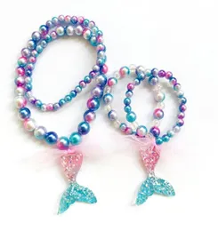 قلادة Mermaid Girls Netlace Colorful Netclaces Kids Bracelet Bracelet Fashion Fashion Fashion Association A41661284757