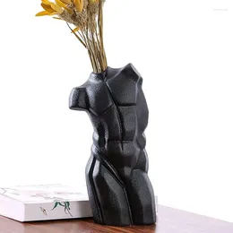 Vasos corpo plantador estético moderno masculino arte flor vaso decorativo humano criativo nu homem estátua