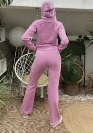 Juicy Trainesuit 2 Parça Set Kadın Marka Tasarımcısı Coutoure Takip Setleri Kadın Kıyafetleri Spor Hırka Hoodie Skimled İki Mektup Elmas Takım Pantolon Fermuarı Ceket
