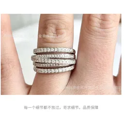 デザイナーのDavidYurma Jewelry Bracelet XX 925 Sterling Silver Multi Layered Zircon Ring 2024ファッション