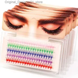 False Eyelashes Green and purple mixed with colorful eyelash clusters eyelashes extend naturally in 20/30D volume effect artificial rabbit personal Q240425