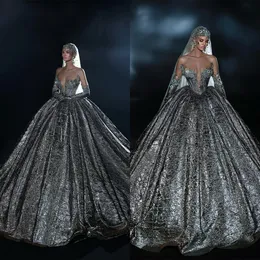 Romantik Gelinlik Prenses Straplez Gelin Kıyafetleri Kristal Derin V Boyun Kolsuz Gelin Elbiseler Özel Yapım