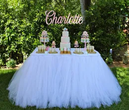 Saia tutu de mesa branca pura, decorações de casamento, pano de mesa de tule feito sob medida pela fábrica, rodapé de mesa barato de alta qualidade para par4802606