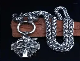 Men039s collar de acero inoxidable nórdico vikingo guerrero cuervo colgante cadena boutique joyería regalos 1cadenas cadenas 9548852