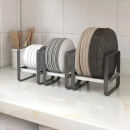 Rack multifuncional de armazenamento de cozinha para pratos com artigos protetores de manga antiderrapante