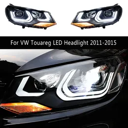 Car Accessories Head Lamp Dynamic Streamer Turn Signal Daylight For VW Touareg LED Headlight 11-15 Daytime Running Light Auto Parts