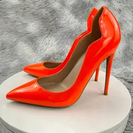 Sapatos de vestido sexy temperamento confiante vermelho apontado dedo do pé 12cm 10cm 8cm 6cm saltos altos finos tamanho 46 mulheres rasas bombas qp223 roviciya