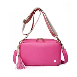 Lu Womens väskor Trend Handväskor Purple Simple Zipper Tassel Design Messenger Bag Kvinnliga små väskor Crossbody Väskor för kvinnor