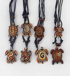 Drop 8pcs Mixed Styles Ethnic Tribal Faux Yak Bone Sea Turtle Pendants Necklace Adjustable4994991