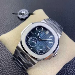 Automatische Uhr PP-Armbanduhr, Größe 40 mm, mit integriertem Uhrwerk, Kal. 240, Unruh mit verstellbarem Gewicht, Gehäuse aus Saphirglas, verspiegeltem Stahl